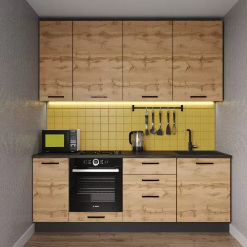 Кухонный гарнитур Крафт 2200 мм - Мебель для дома и офиса — широкий ассортимент, цены от производителя | M-FantaZi96.ru