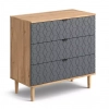 Комод 3 ящика "Денвер" спальня Дуб вотан/Графит - Мебель для дома и офиса — широкий ассортимент, цены от производителя | M-FantaZi96.ru