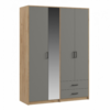 Шкаф 4 двери Svetlana Loft с зеркалом, Дуб золотой/Серый - Мебель для дома и офиса — широкий ассортимент, цены от производителя | M-FantaZi96.ru