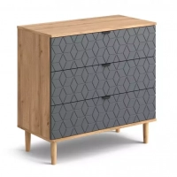 Комод 3 ящика "Денвер" спальня Дуб вотан/Графит - Мебель для дома и офиса — широкий ассортимент, цены от производителя | M-FantaZi96.ru