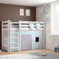 Полувысокая Кровать Соня Вариант 5 с прямой лестницей  Белый - Мебель для дома и офиса — широкий ассортимент, цены от производителя | M-FantaZi96.ru