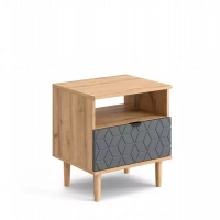 Тумба прикроватная 1 ящик "Денвер" спальня Дуб вотан/Графит - Мебель для дома и офиса — широкий ассортимент, цены от производителя | M-FantaZi96.ru