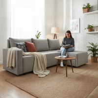  Диван угловой Шерри-1 светло-серый - Мебель для дома и офиса — широкий ассортимент, цены от производителя | M-FantaZi96.ru