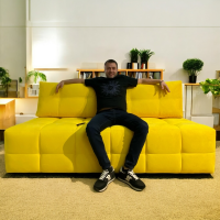 Диван Лайн Клетка желтый - Мебель для дома и офиса — широкий ассортимент, цены от производителя | M-FantaZi96.ru