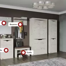 Прихожая "Соренто" Композиция №2 Дуб бонифаций - Мебель для дома и офиса — широкий ассортимент, цены от производителя | M-FantaZi96.ru