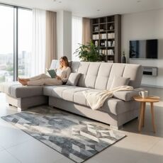 Диван Эльбрус с оттоманкой серый - Мебель для дома и офиса — широкий ассортимент, цены от производителя | M-FantaZi96.ru