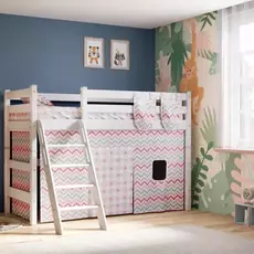 Полувысокая Кровать Соня Вариант 6 с наклонной лестницей  Белый - Мебель для дома и офиса — широкий ассортимент, цены от производителя | M-FantaZi96.ru