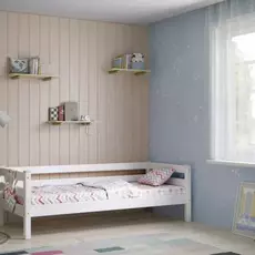 Кровать Соня Вариант 2 с задней защитой Белый - Мебель для дома и офиса — широкий ассортимент, цены от производителя | M-FantaZi96.ru