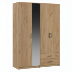 Шкаф 4 двери Svetlana Loft с зеркалом, Дуб золотой  - Мебель для дома и офиса — широкий ассортимент, цены от производителя | M-FantaZi96.ru