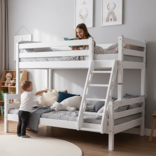 Кровать двухъярусная с наклонной лестницей "Адель-2" Белый - Мебель для дома и офиса — широкий ассортимент, цены от производителя | M-FantaZi96.ru
