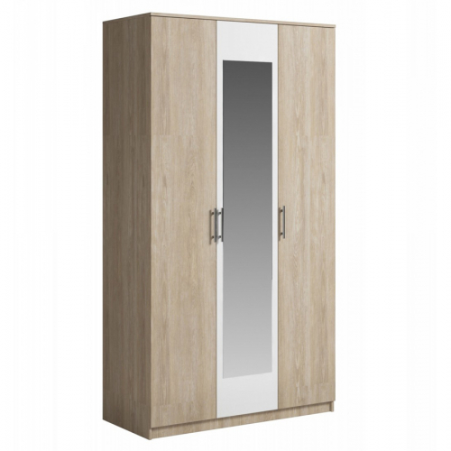 Шкаф 3-х дверный с зеркалом Svetlana Дуб сонома/Белый - Мебель для дома и офиса — широкий ассортимент, цены от производителя | M-FantaZi96.ru