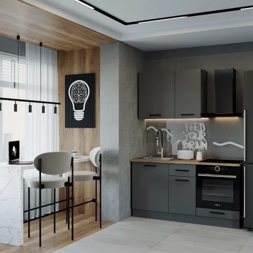 Кухонный гарнитур Антрацит 1600 мм - Мебель для дома и офиса — широкий ассортимент, цены от производителя | M-FantaZi96.ru