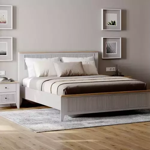 Кровать Валенсия 1600 Персидский жемчуг/Дуб натуральный светлый - Мебель для дома и офиса — широкий ассортимент, цены от производителя | M-FantaZi96.ru